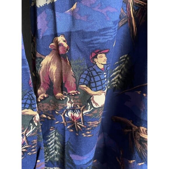 Rare! Vtg Chaps Ralph Lauren Mens XL Button Down Long Sleeve Shirt Outdoors Bear - Picture 6 of 10